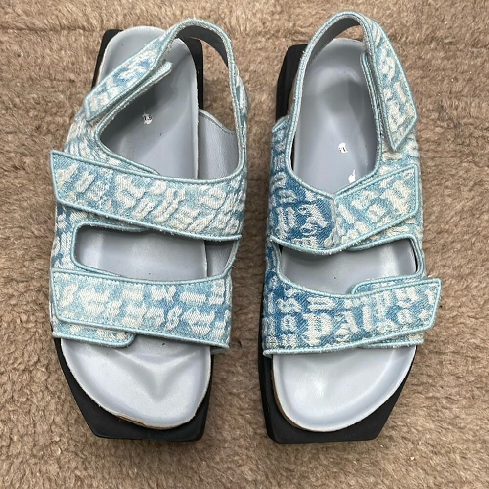 Palm Angels Blue‎ Platform Birkenstock Slingback Sandals Size 8 Retails $715 - Picture 6 of 11
